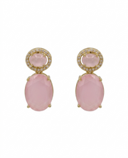 Fancy Pink Stone Gold Plated Earrings | Stylish Partywear Danglers #Trending