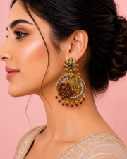Fancy Peacock Style Antique Earrings - Latest Trendy Partywear